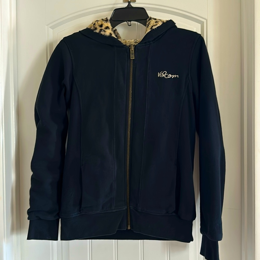 Volcom black zipper sweatshirt. Size XS